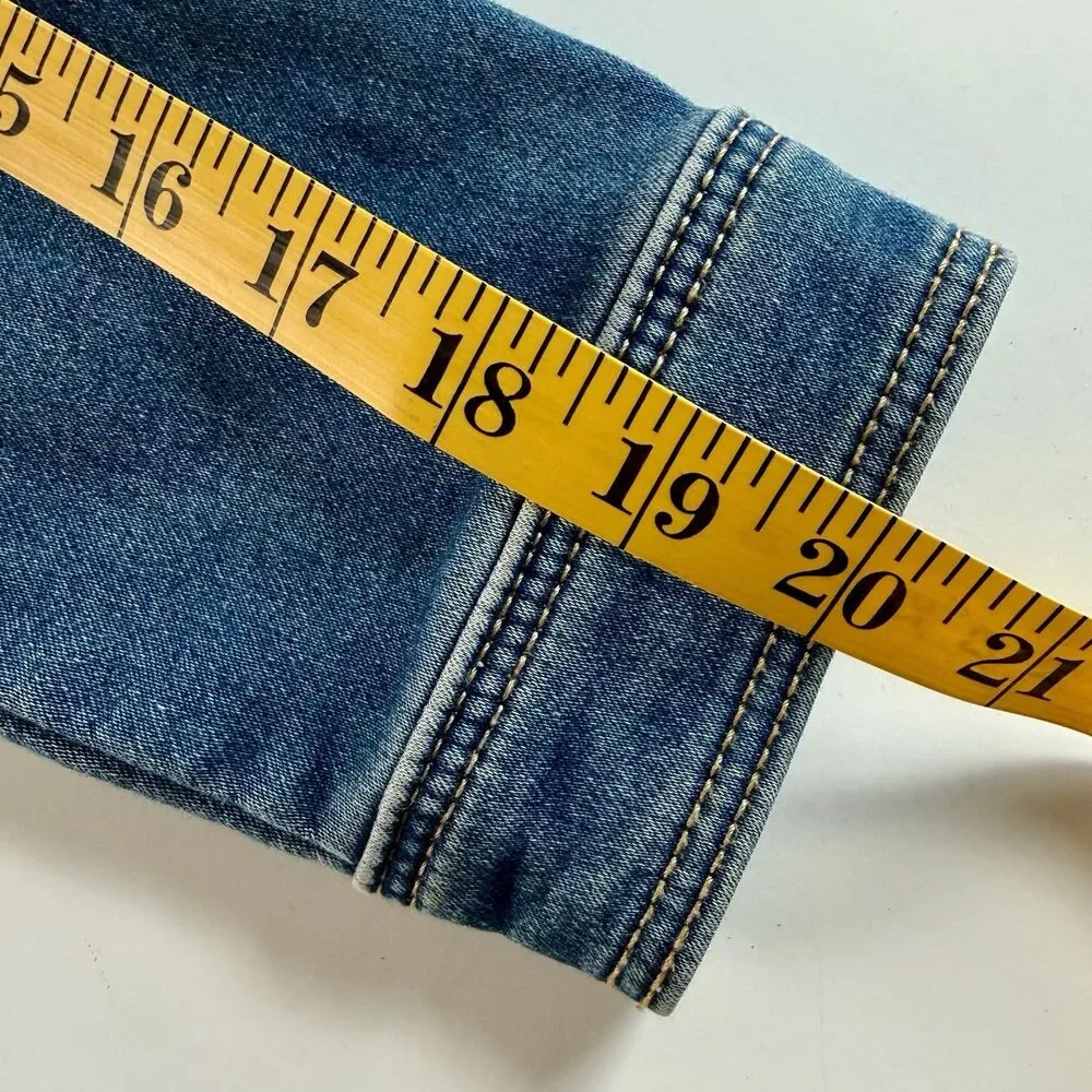 CAT & JACK Denim Jacket Girl's Small 6/7 Blue Jean Coat Outerwear Pockets Retro